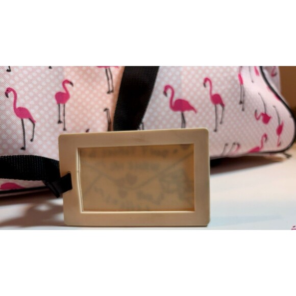 Betsey Johnson Pink Flamingo Weekender Bag 22" Rolling Duffle Luggage - Picture 10 of 10